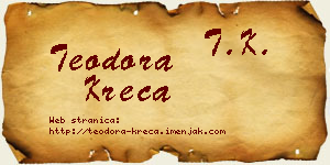 Teodora Kreća vizit kartica